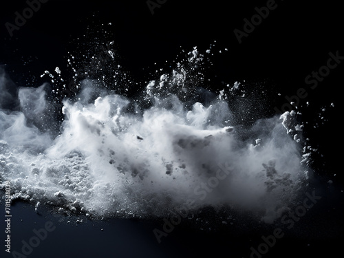 Freeze motion displays white particles on black, resembling powder explosion