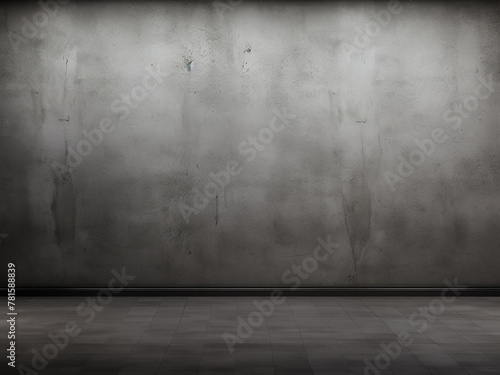 Retro-style backdrop: gray or dark rough concrete wall or floor