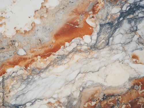 Explore close-up shots of gray-orange marble with abstract patterns