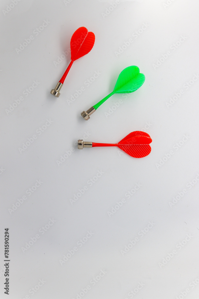 Magnetic dart arrows on white, isolated background. Magnetic dart arrows on white, isolated background.