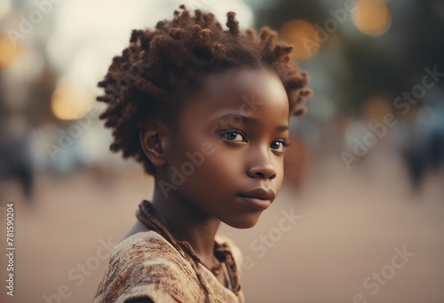 Cute african girl model portrait Beautiful kid