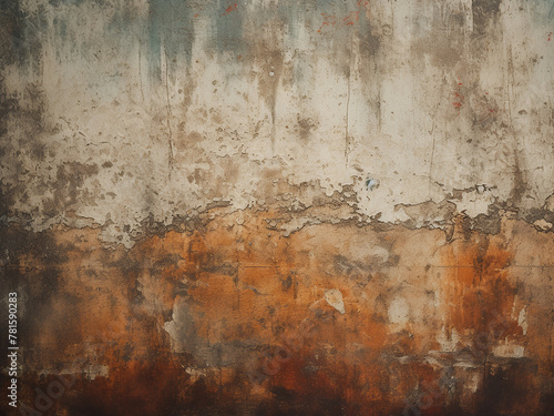 Rust and cracks define grunge wall texture