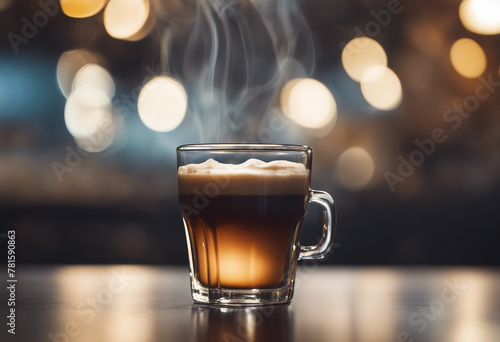 Glass of warm coffee