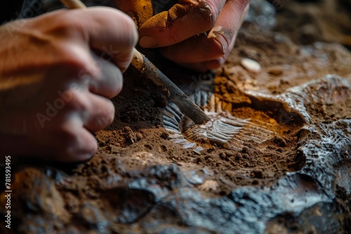 A person carefully works on a piece of wood, utilizing tools and precision for crafting