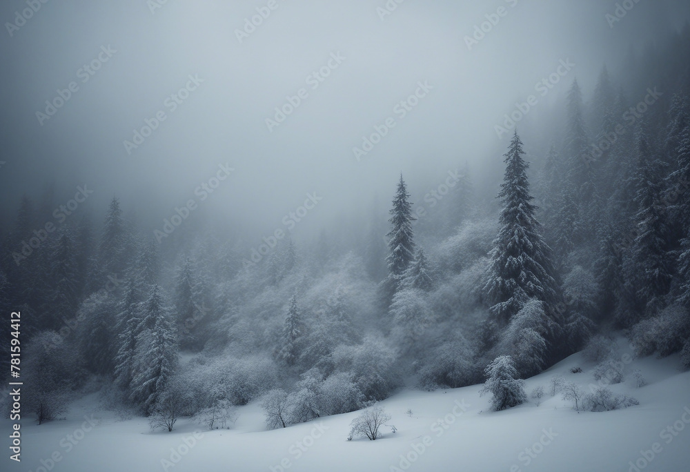 Amazing mystical rising fog forest snow snowy trees landscape snowscape in black forest (Schwarzwald Amazing mystical rising fog forest snow snowy trees landscape snowscape in black forest (Schwarzwald
