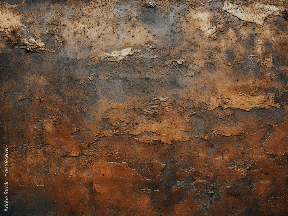 Abstract textured effect on rusty metallic plate created by AI Abstract textured effect on rusty metallic plate created by AI