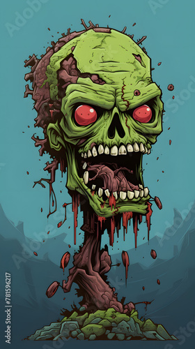 Illustrated zombe, cool zombie illustration, 8 bit zombie, cartoon zombie photo