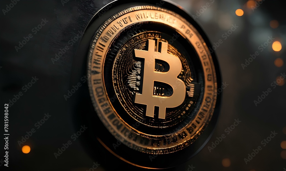 Bitcoin logo copper