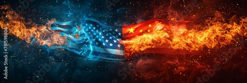 Burning animosity: American versus Chinese flags in flames