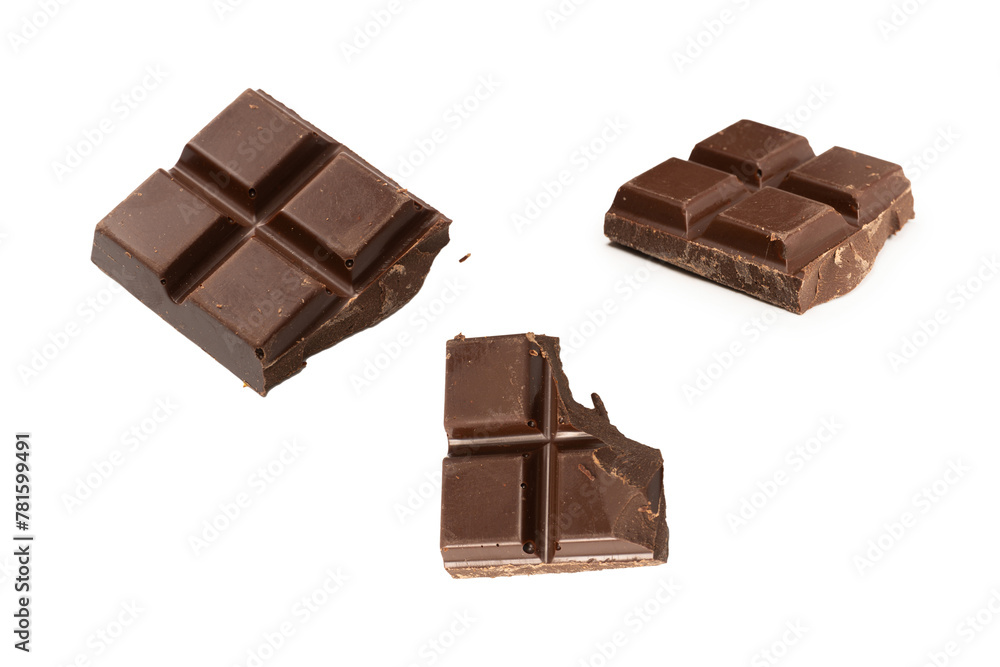 A chocolate bar isolated on white background.