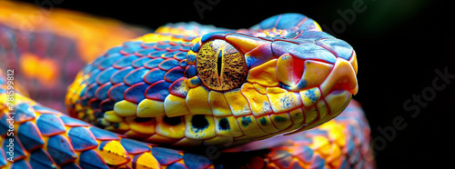 Vibrant Serpent Scales Close-Up
 photo