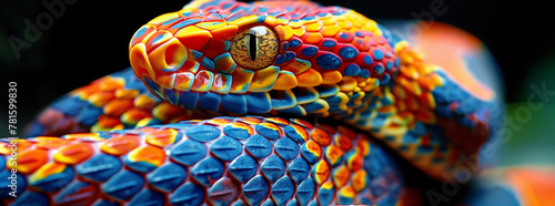 Vibrant Serpent Scales Close-Up
 photo