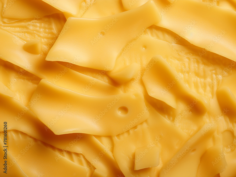Background showcasing the texture of sliced cheese Background showcasing the texture of sliced cheese