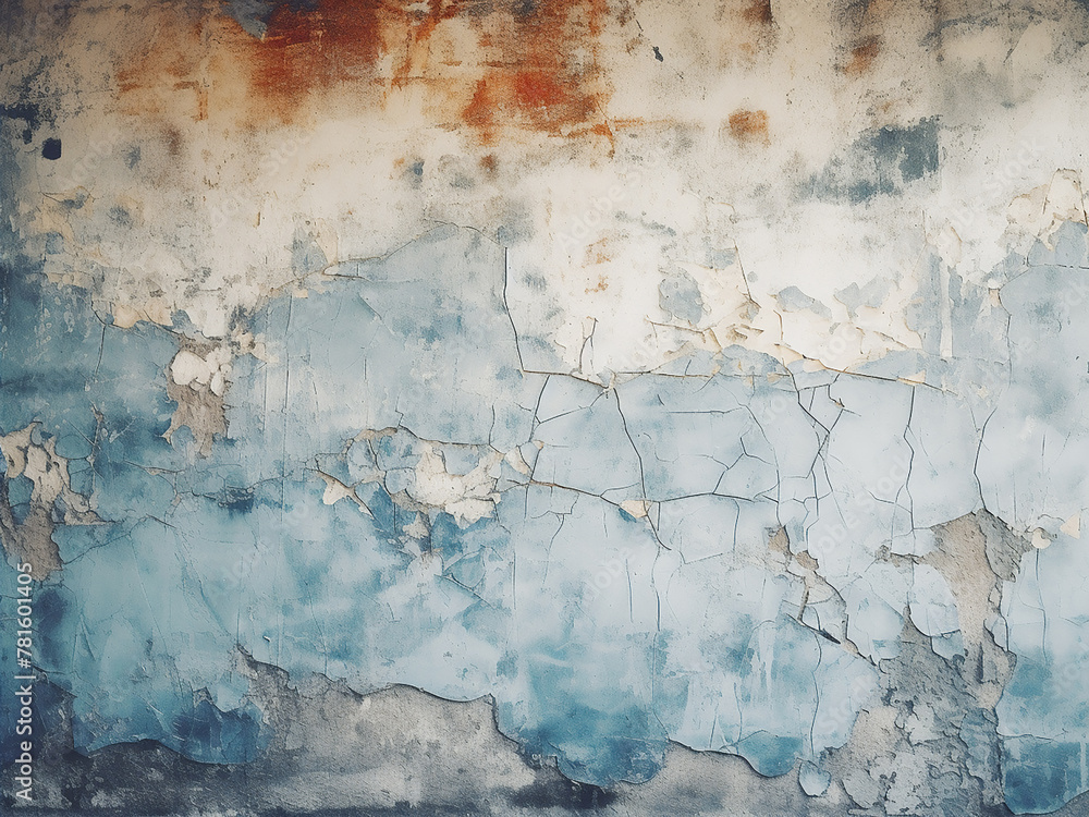 Wall with shabby paint and plaster cracks, serving as texture Wall with shabby paint and plaster cracks, serving as texture
