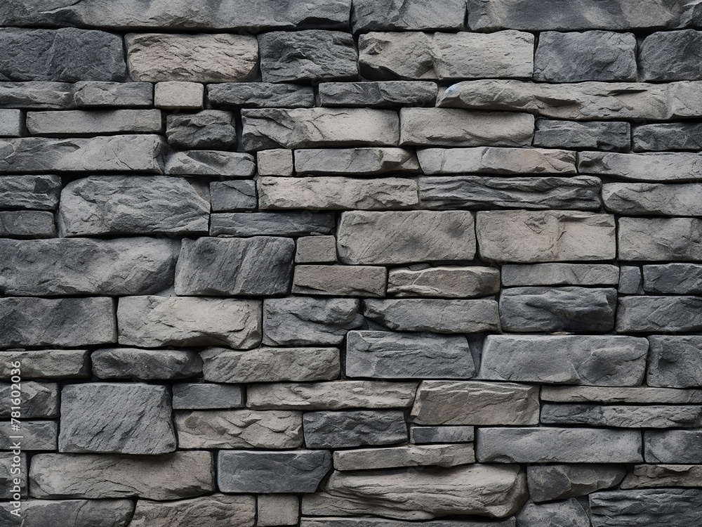 Gray background highlights texture of grey stone wall