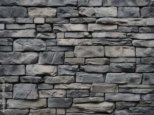 Gray background highlights texture of grey stone wall