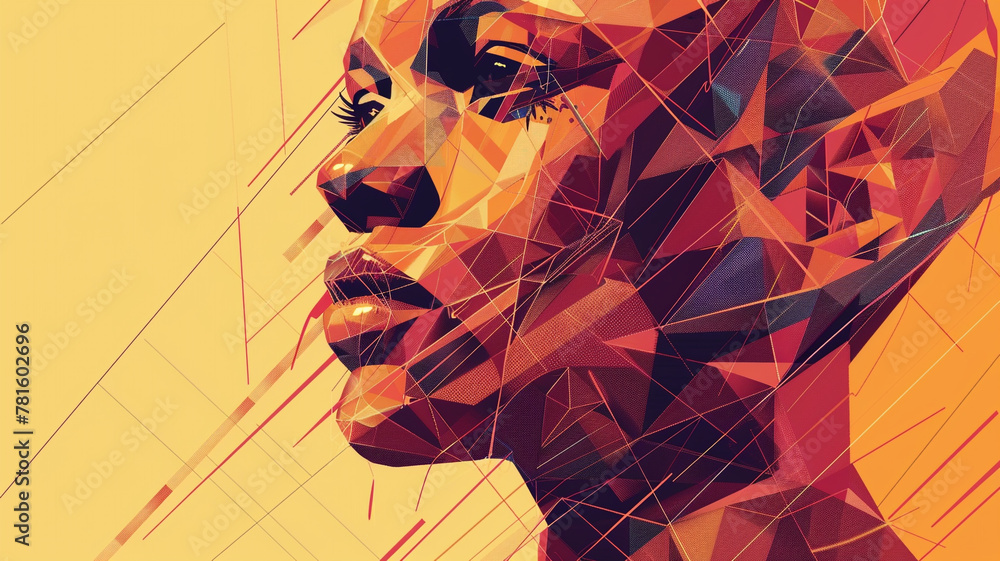Foto de Geometric vector face with precise angles and clean lines ...