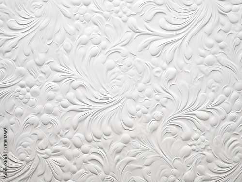 Monochrome pattern design integrated into white paper wallpaper texture