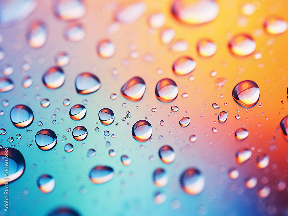 Close-up of foil background, showcasing colorful water droplets and moisture condensation problems