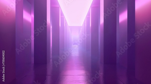 Vibrant Purple Interior. Modern Creative Architectural Space. photo
