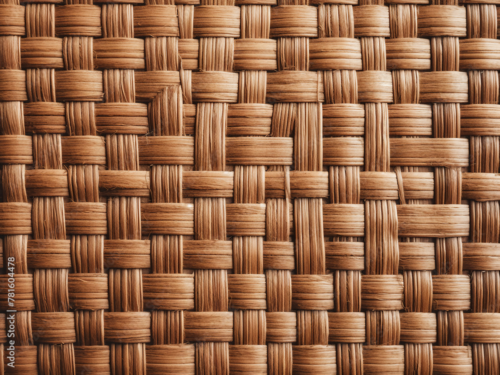 Retro-style texture background showcases a woven rattan pattern Retro-style texture background showcases a woven rattan pattern