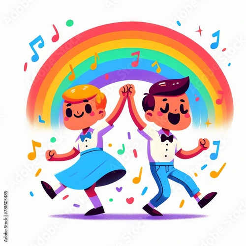 Wallpaper Mural LGBT Pride Cartoon Flat Characters Happy People  Torontodigital.ca