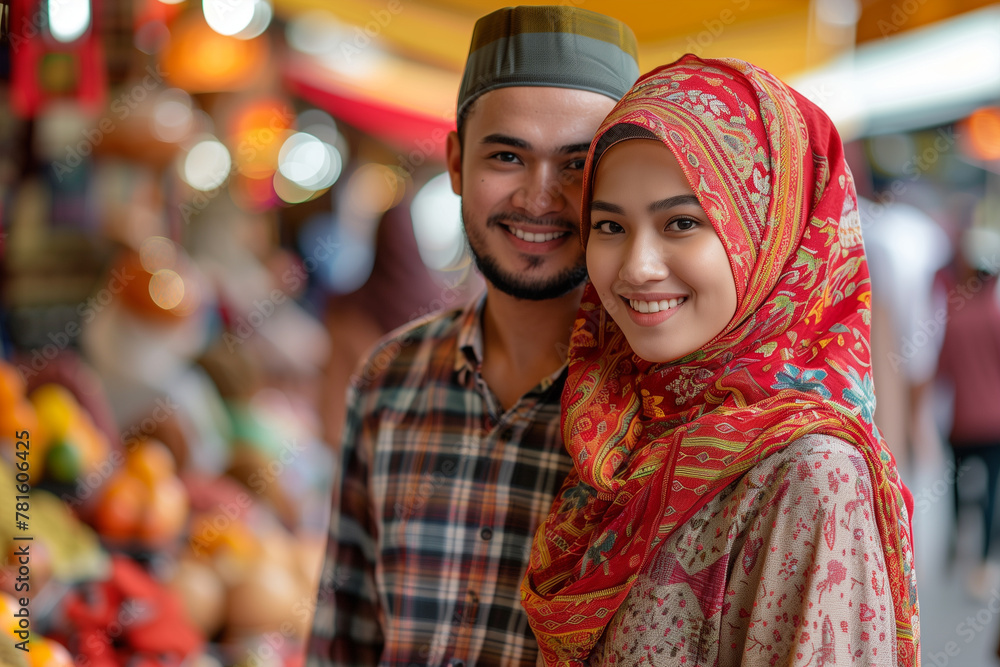 Man and Woman at Fruit Stand