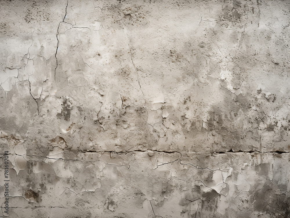Obraz premium Uneven rough concrete wall, shabby and cracked, serves as the background