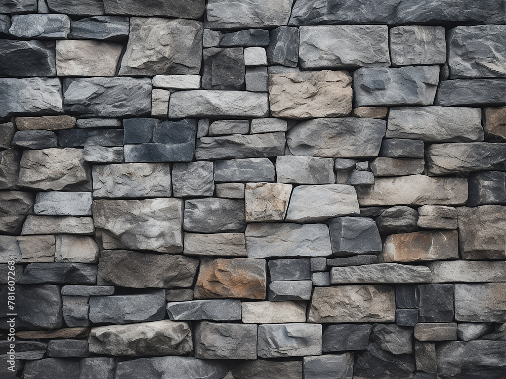 Texture showcases the arrangement of small overlapping stone blocks Texture showcases the arrangement of small overlapping stone blocks