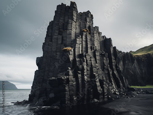 Hvitserkur, the Basalt stack, adorns Vatnsnes Peninsula, Iceland photo