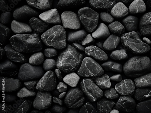 Design-oriented abstract background in black and white with black stone texture