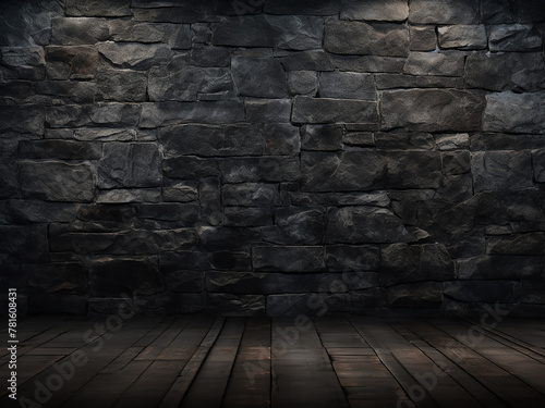 Grunge texture defines the background of the black wall