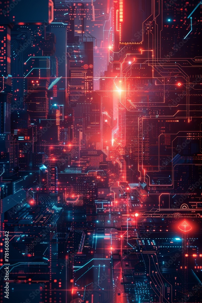 Fototapeta premium a futuristic hacking technology