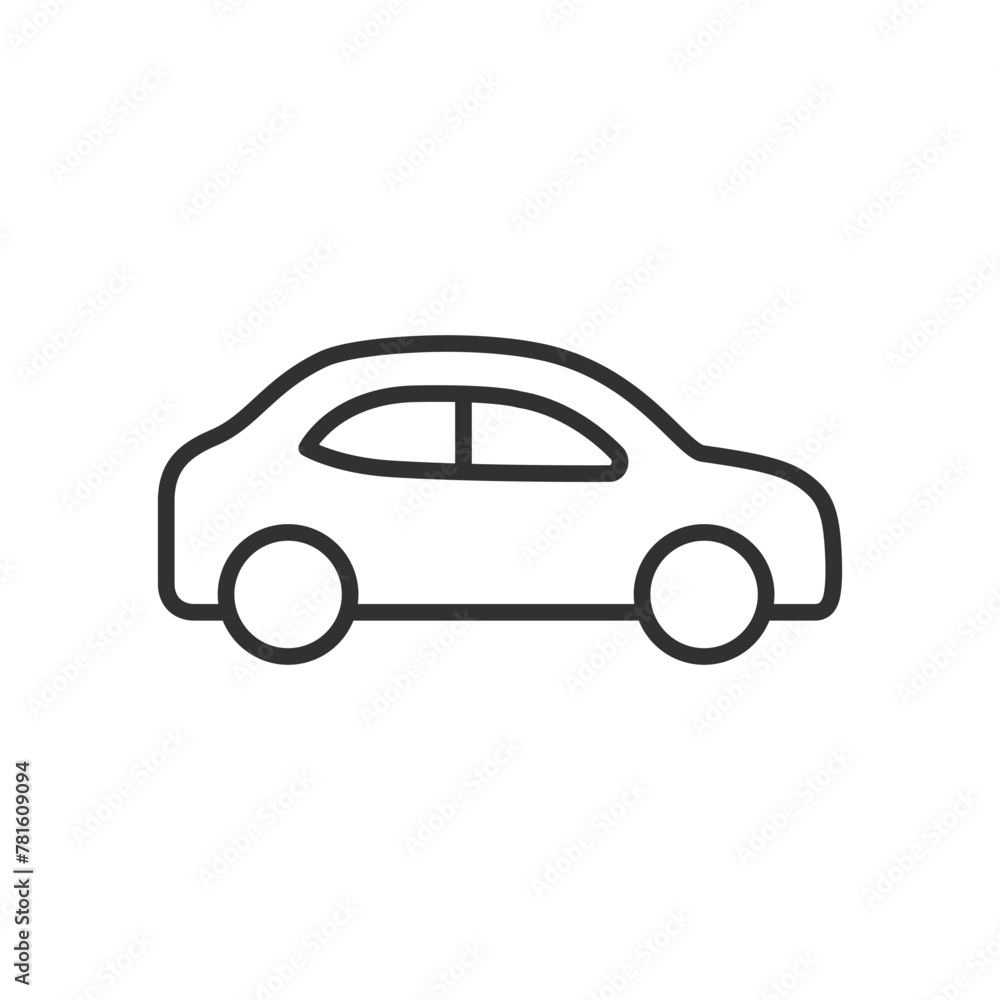 Car, linear icon, from the side. Line with editable stroke