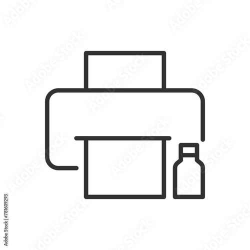 Printer inks, linear icon. Line with editable stroke
