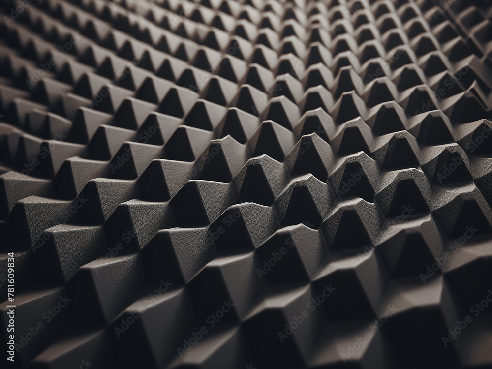 Fototapeta premium Acoustic foam panel pattern showcased in close-up