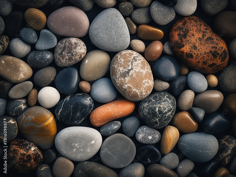 Image above showcases an array of small stones Image above showcases an array of small stones