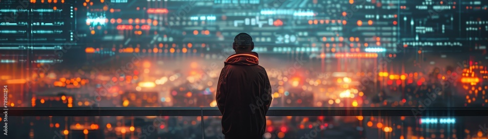 Fototapeta premium a futuristic hacking technology