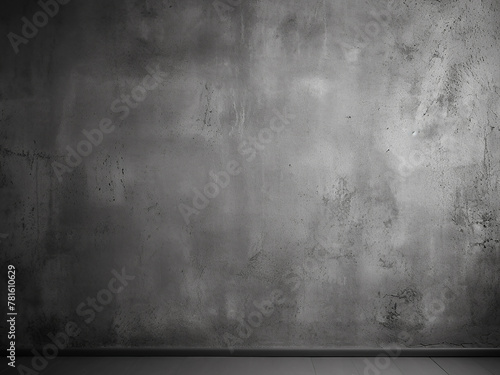 Rough plaster paint texture on dark gray concrete wall background