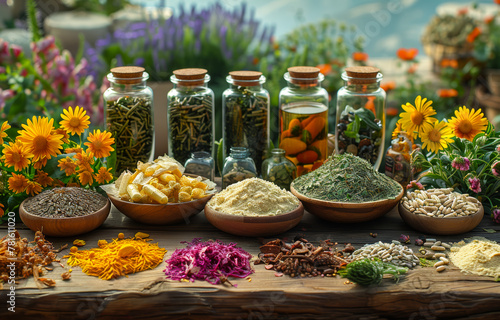 The ancient Chinese medicine herbs and infusions