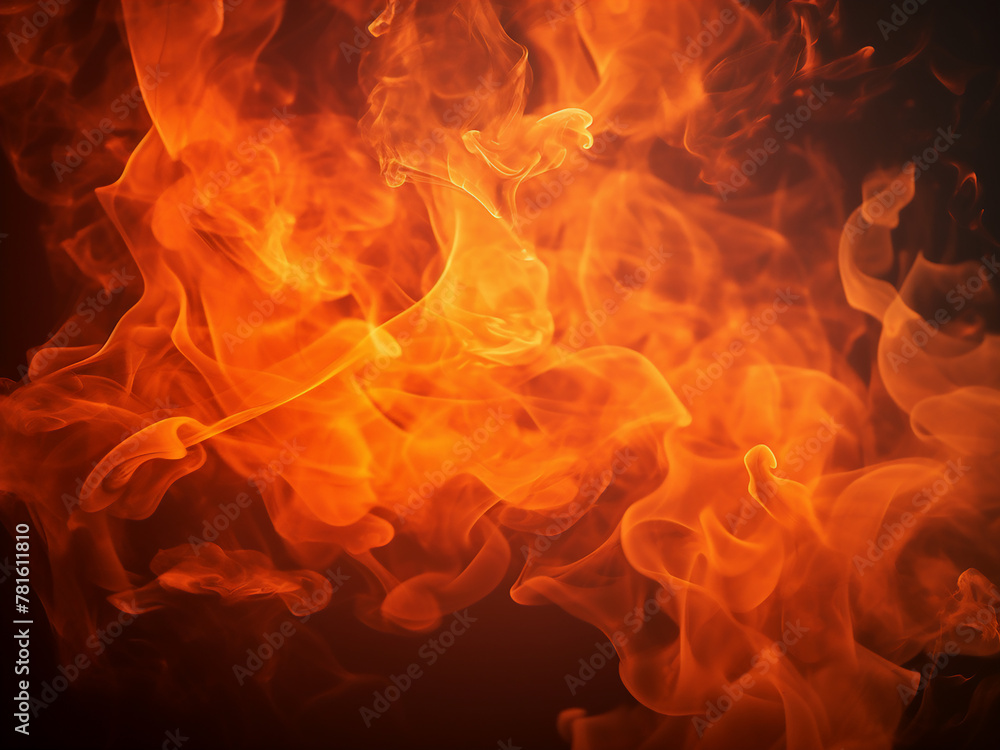 Flames and smoke captured against an orange background