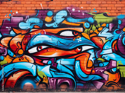 Vibrant graffiti contrasts against concrete's weathered texture