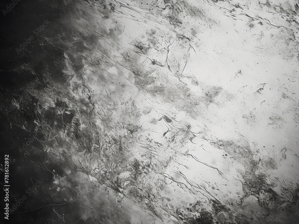 A black and white grunge background with textured surface