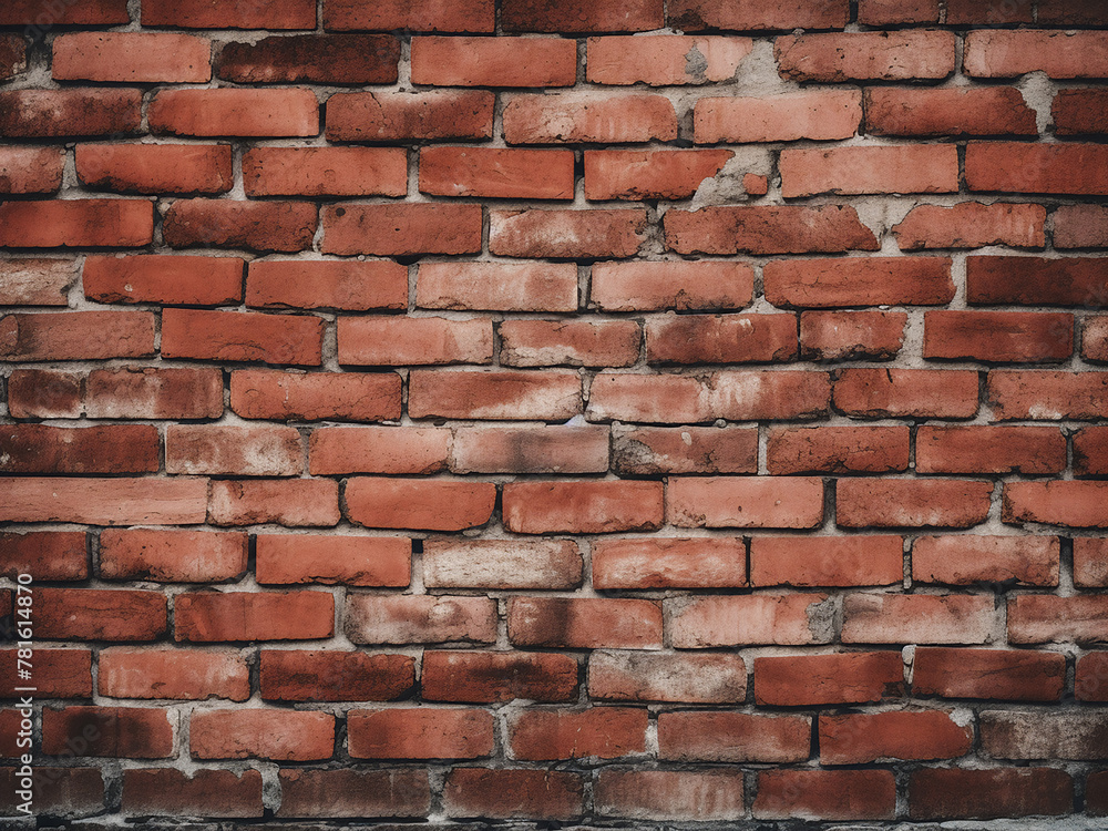 Obraz premium Textured backdrop featuring the structural red bricks of aged wall