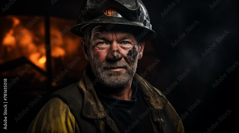 Portrait photograph of coal miner Portrait photograph of coal miner