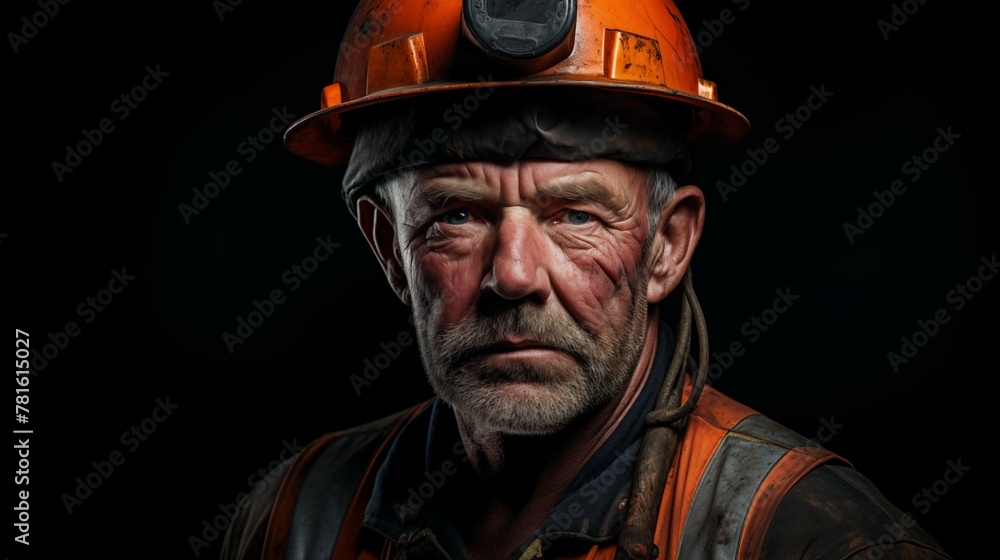Fototapeta premium Portrait photograph of coal miner