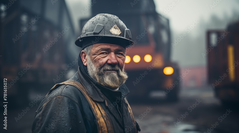 Portrait photograph of coal miner
