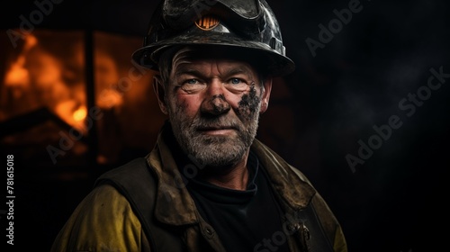 Portrait photograph of coal miner