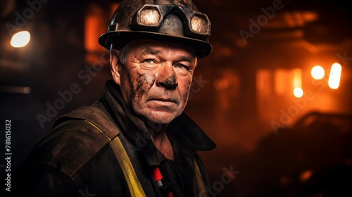Portrait photograph of coal miner