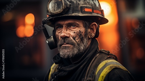 Portrait photograph of coal miner